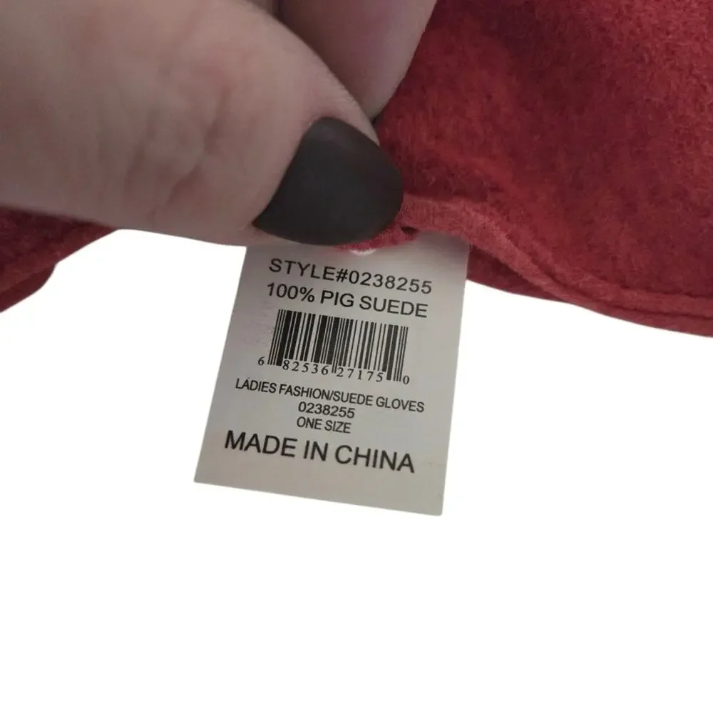 NWT Bijoux Terner | Tomato Red Suede Leather Gloves with Soft Lining